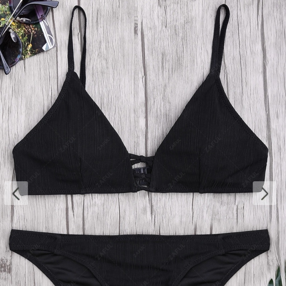 NWOT Criss Cross Black Bikini Set
